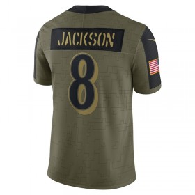 Baltimore Ravens Tröjor Lamar Jackson 8 Nike 2021 Salute to Service - Herr